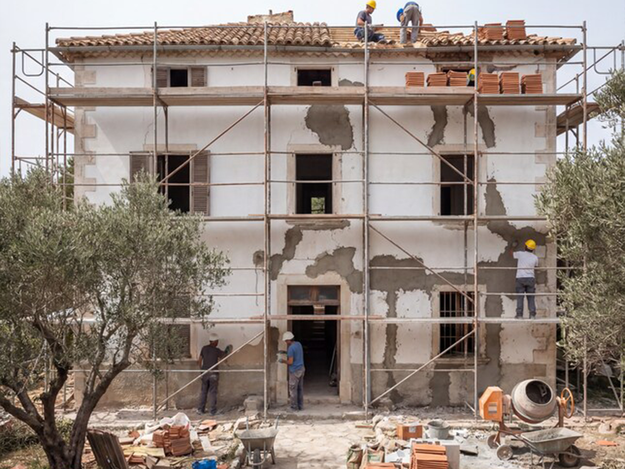 Villa pendant les travaux